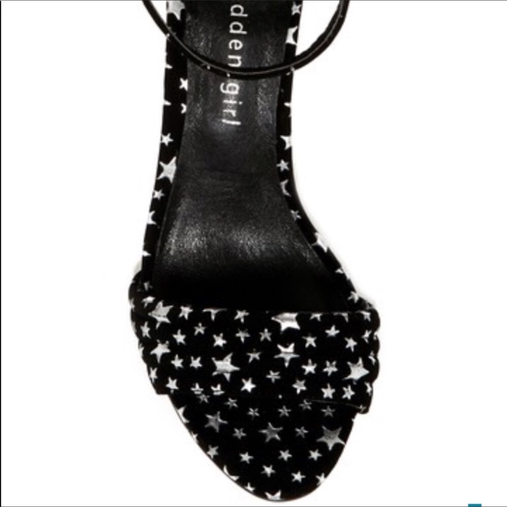 Madden girl nwob black silver stars platforms - Picture 3 of 3